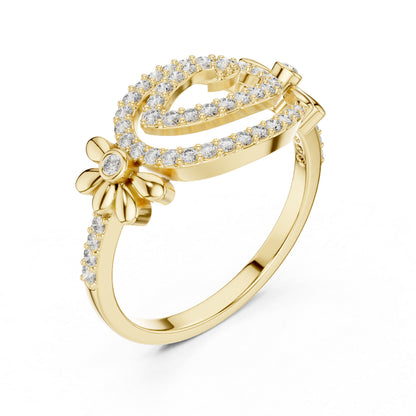 18K Rose Gold Round Lab-Grown Diamond Engagement Ring for Women | Pure Carat