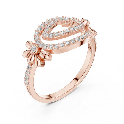 18K Rose Gold Round Lab-Grown Diamond Engagement Ring for Women | Pure Carat
