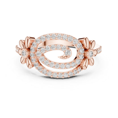 18K Rose Gold Round Lab-Grown Diamond Engagement Ring for Women | Pure Carat