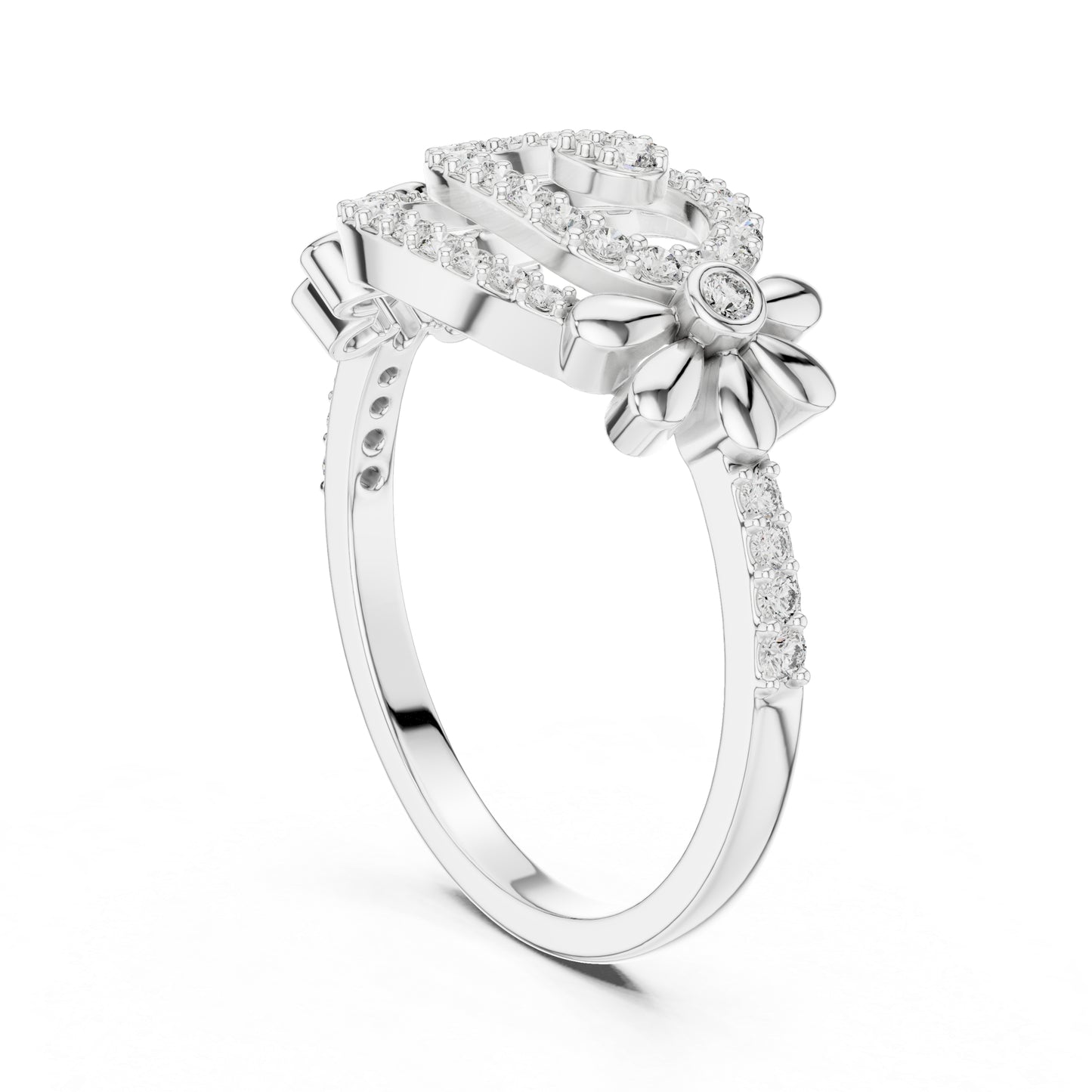 18K Rose Gold Round Lab-Grown Diamond Engagement Ring for Women | Pure Carat