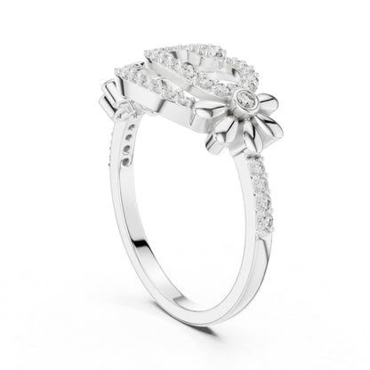 18K Rose Gold Round Lab-Grown Diamond Engagement Ring for Women | Pure Carat