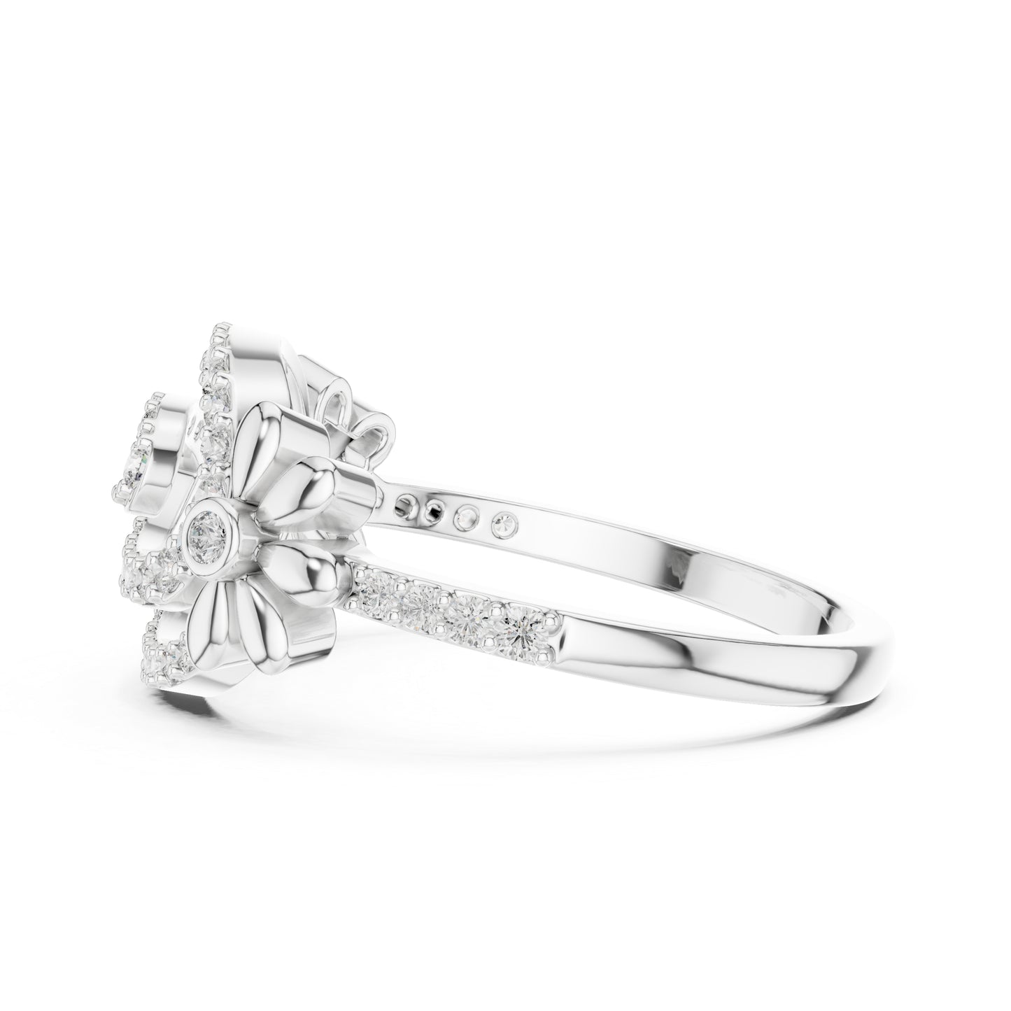 18K Rose Gold Round Lab-Grown Diamond Engagement Ring for Women | Pure Carat