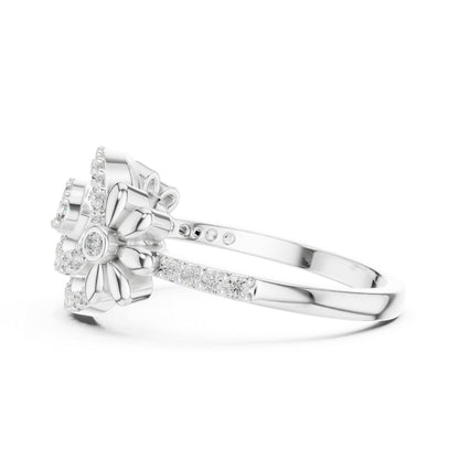 18K Rose Gold Round Lab-Grown Diamond Engagement Ring for Women | Pure Carat