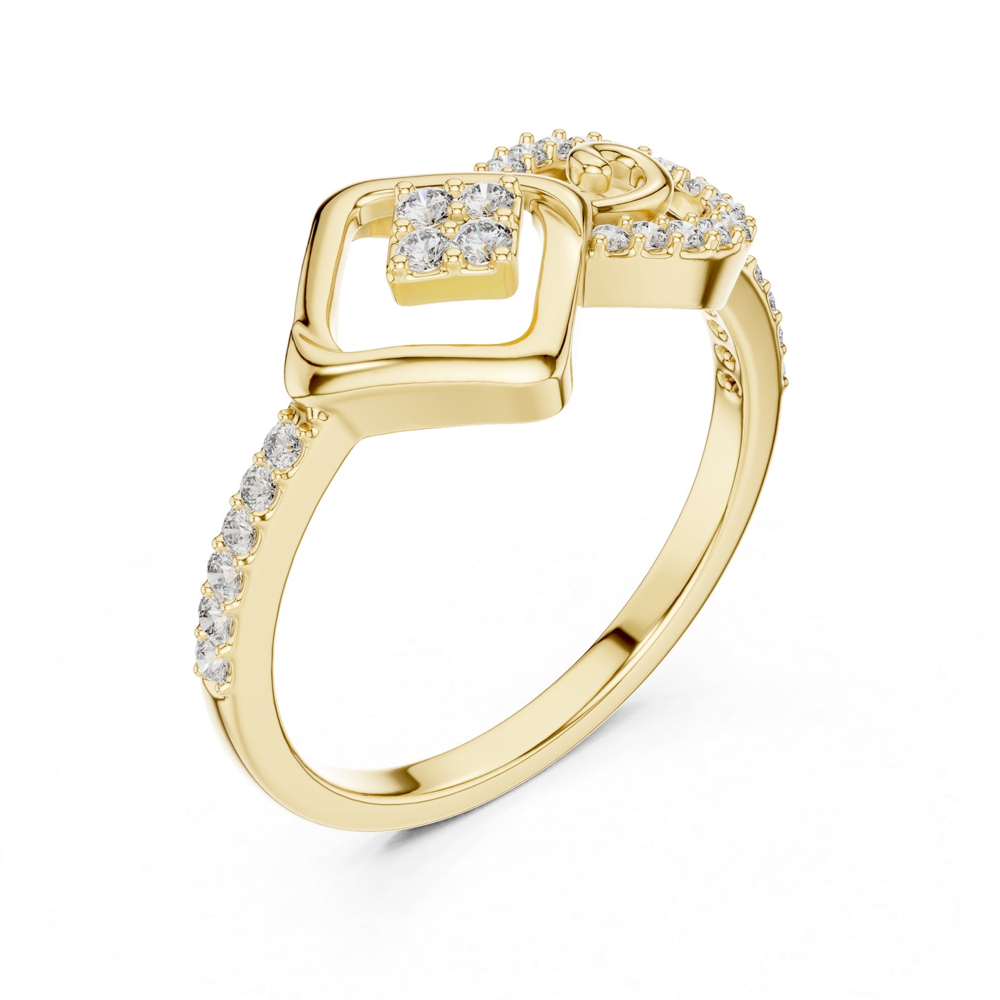 18K White Gold Round Lab-Grown Diamond Drop Ring for Women | Office Wear | Pure Carat