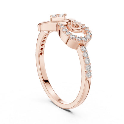 18K White Gold Round Lab-Grown Diamond Drop Ring for Women | Office Wear | Pure Carat