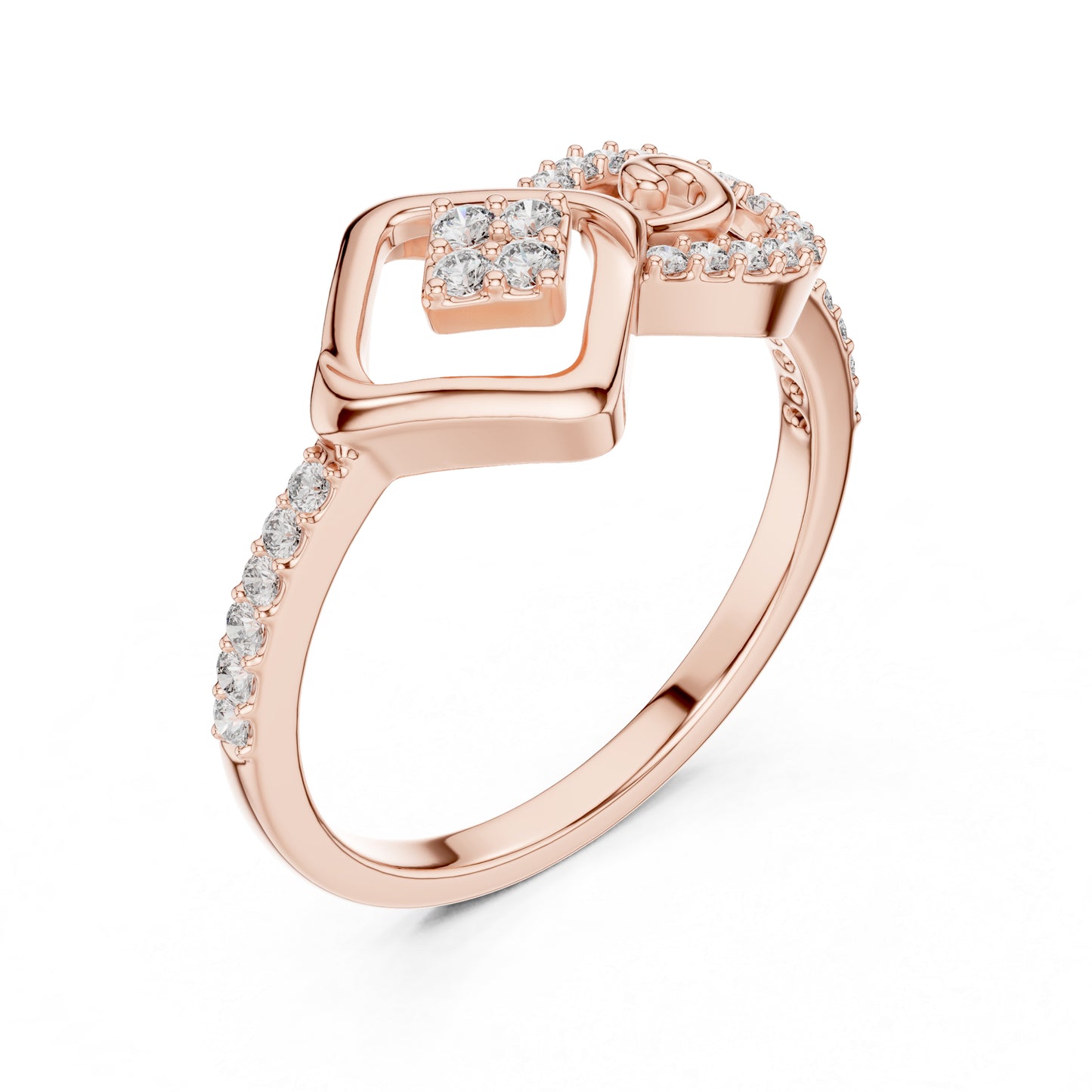 18K White Gold Round Lab-Grown Diamond Drop Ring for Women | Office Wear | Pure Carat