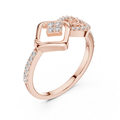 18K White Gold Round Lab-Grown Diamond Drop Ring for Women | Office Wear | Pure Carat