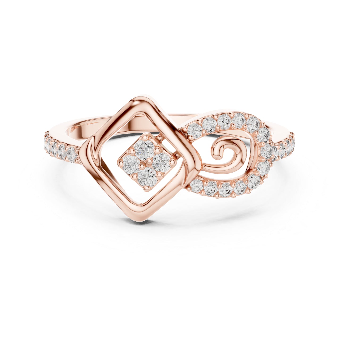 18K White Gold Round Lab-Grown Diamond Drop Ring for Women | Office Wear | Pure Carat