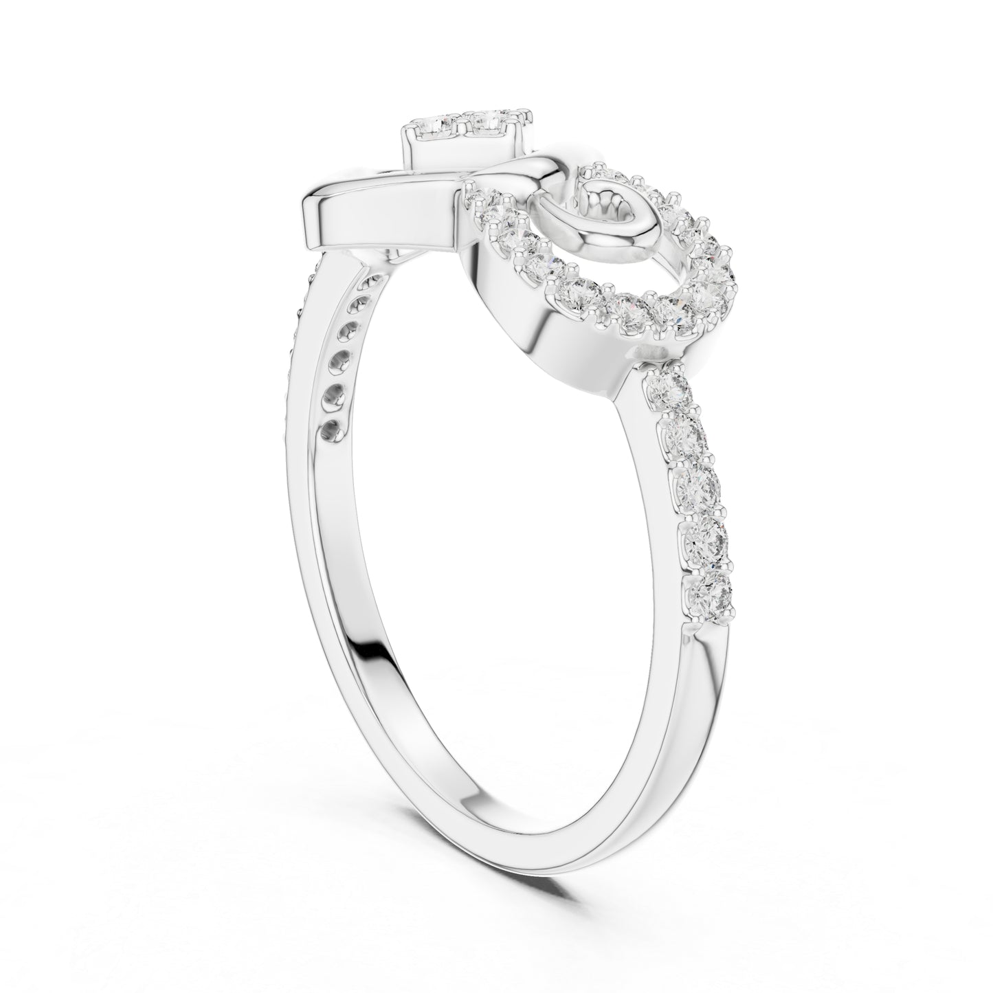 18K White Gold Round Lab-Grown Diamond Drop Ring for Women | Office Wear | Pure Carat