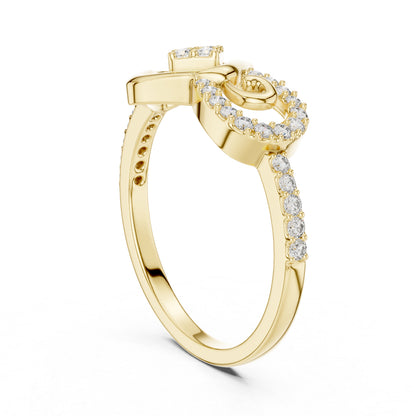 18K White Gold Round Lab-Grown Diamond Drop Ring for Women | Office Wear | Pure Carat