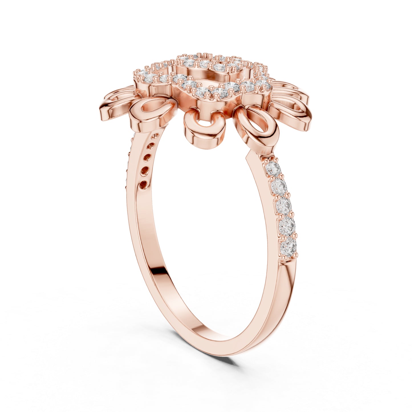 14K Rose Gold Round Lab-Grown Diamond Bridal Ring for Women | Pure Carat