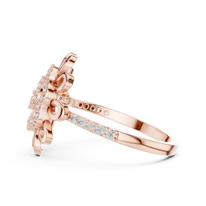 14K Rose Gold Round Lab-Grown Diamond Bridal Ring for Women | Pure Carat