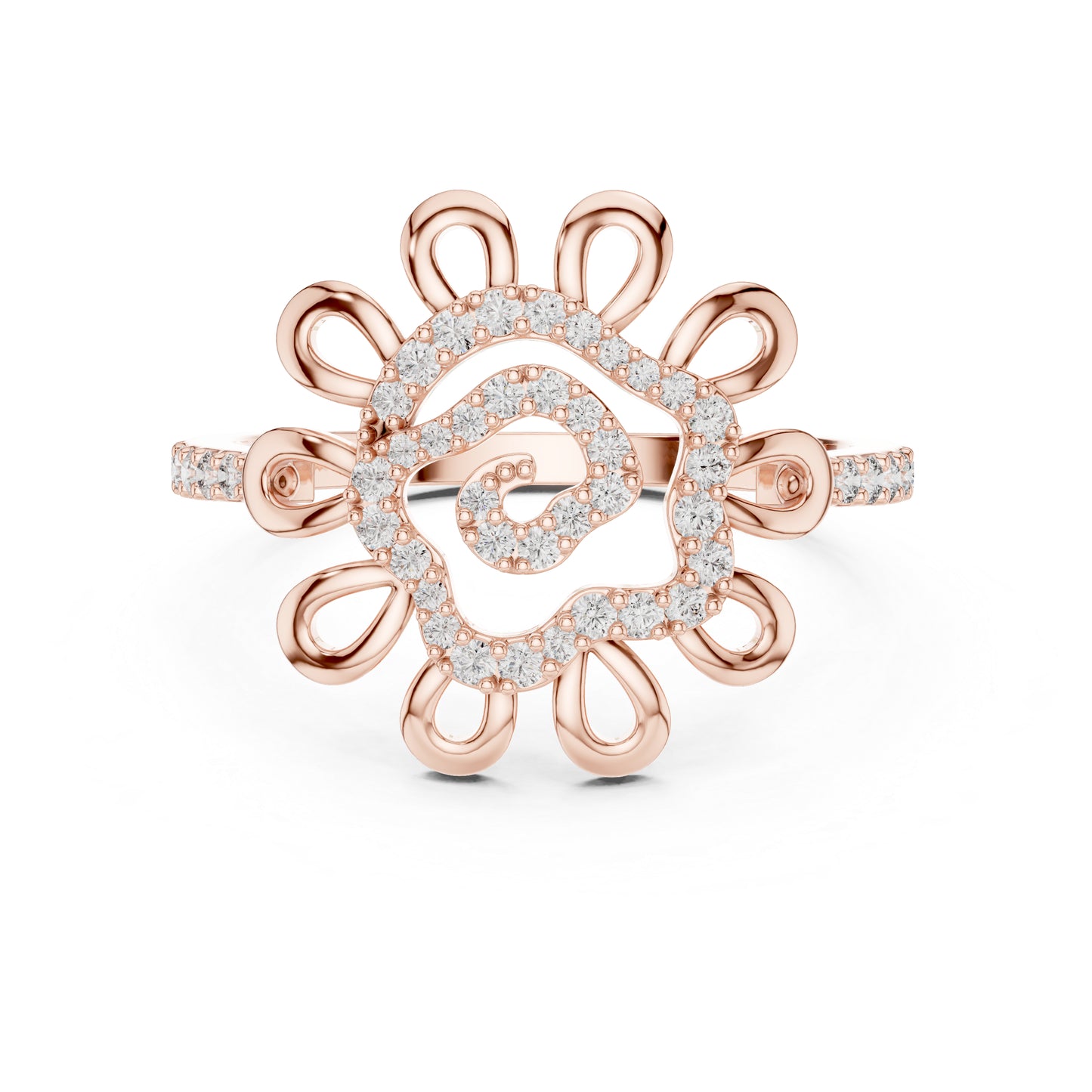 14K Rose Gold Round Lab-Grown Diamond Bridal Ring for Women | Pure Carat