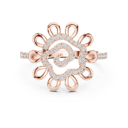14K Rose Gold Round Lab-Grown Diamond Bridal Ring for Women | Pure Carat