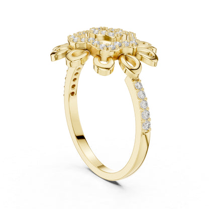 14K Rose Gold Round Lab-Grown Diamond Bridal Ring for Women | Pure Carat