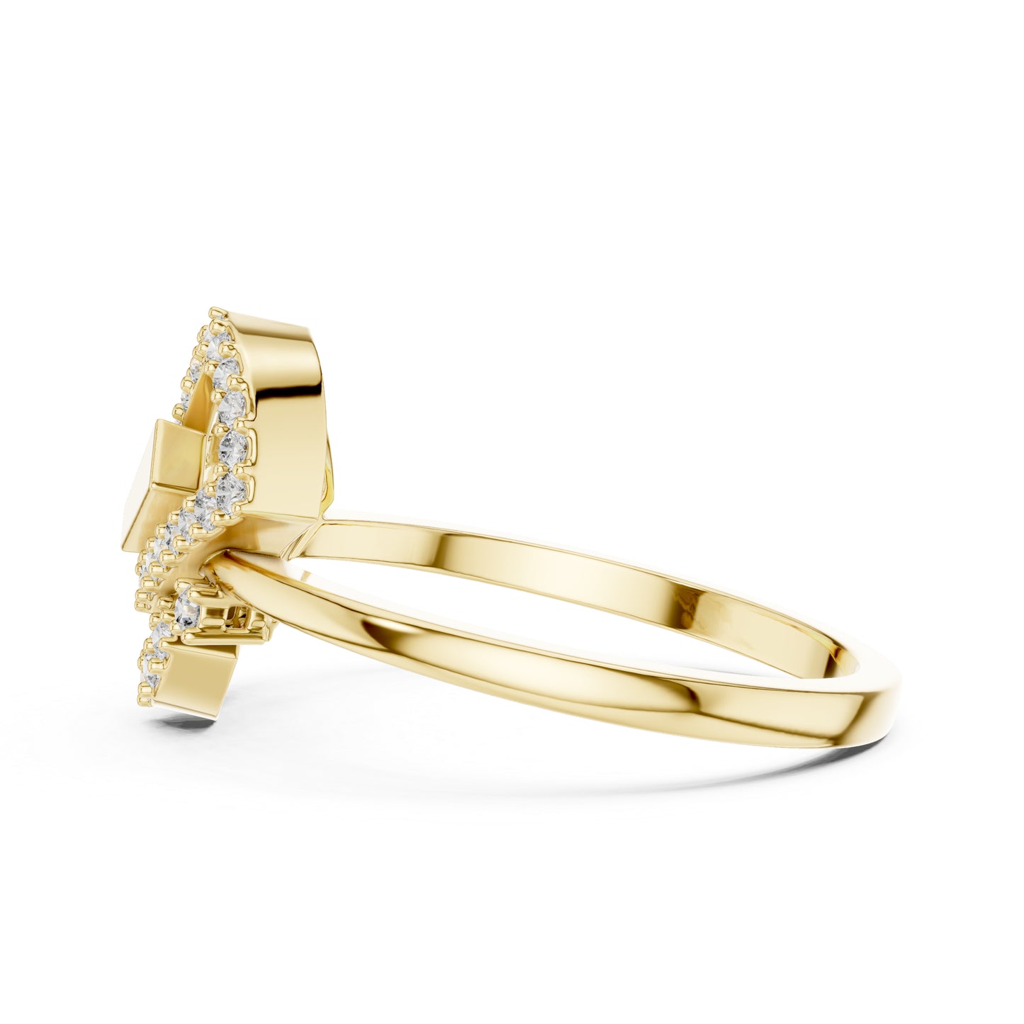 18K Yellow Gold Round Lab-Grown Diamond Ring for Women | Everyday Wear | Pure Carat