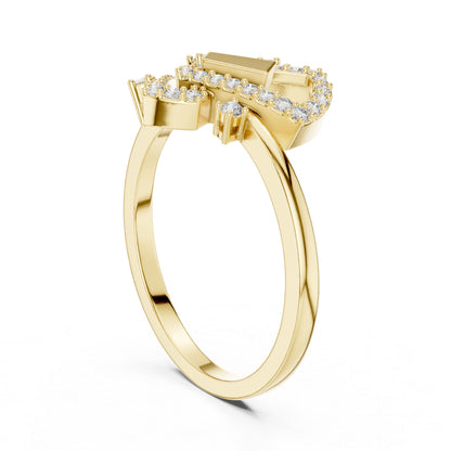 18K Yellow Gold Round Lab-Grown Diamond Ring for Women | Everyday Wear | Pure Carat