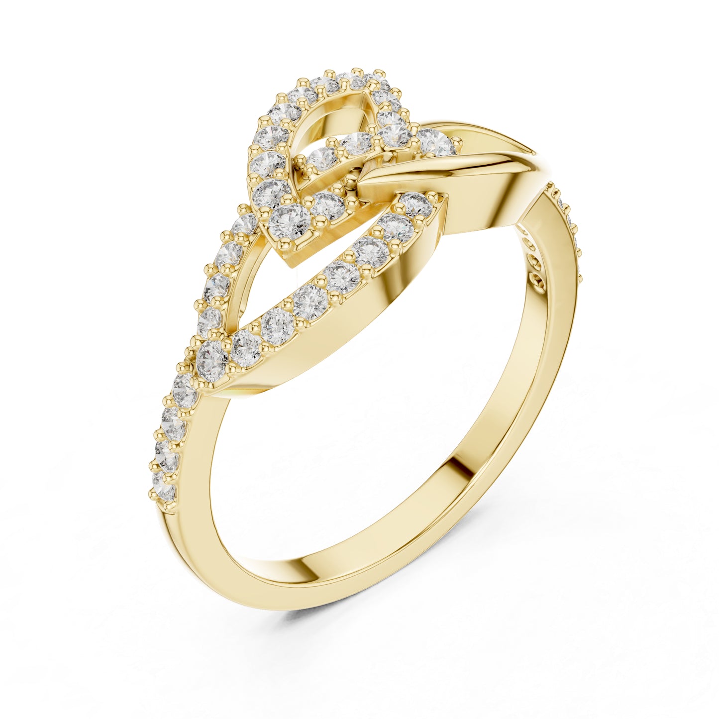 14K White Gold Round Lab-Grown Diamond Ring for Women | Party Wear | Pure Carat