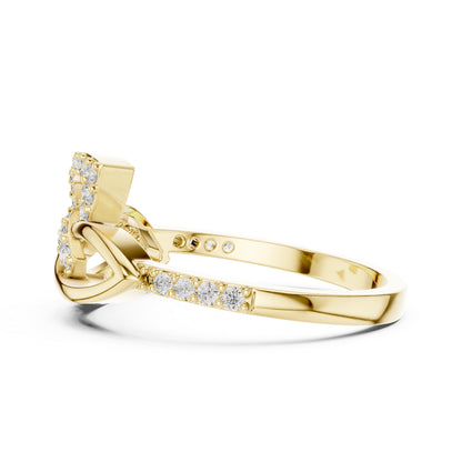 14K White Gold Round Lab-Grown Diamond Ring for Women | Party Wear | Pure Carat