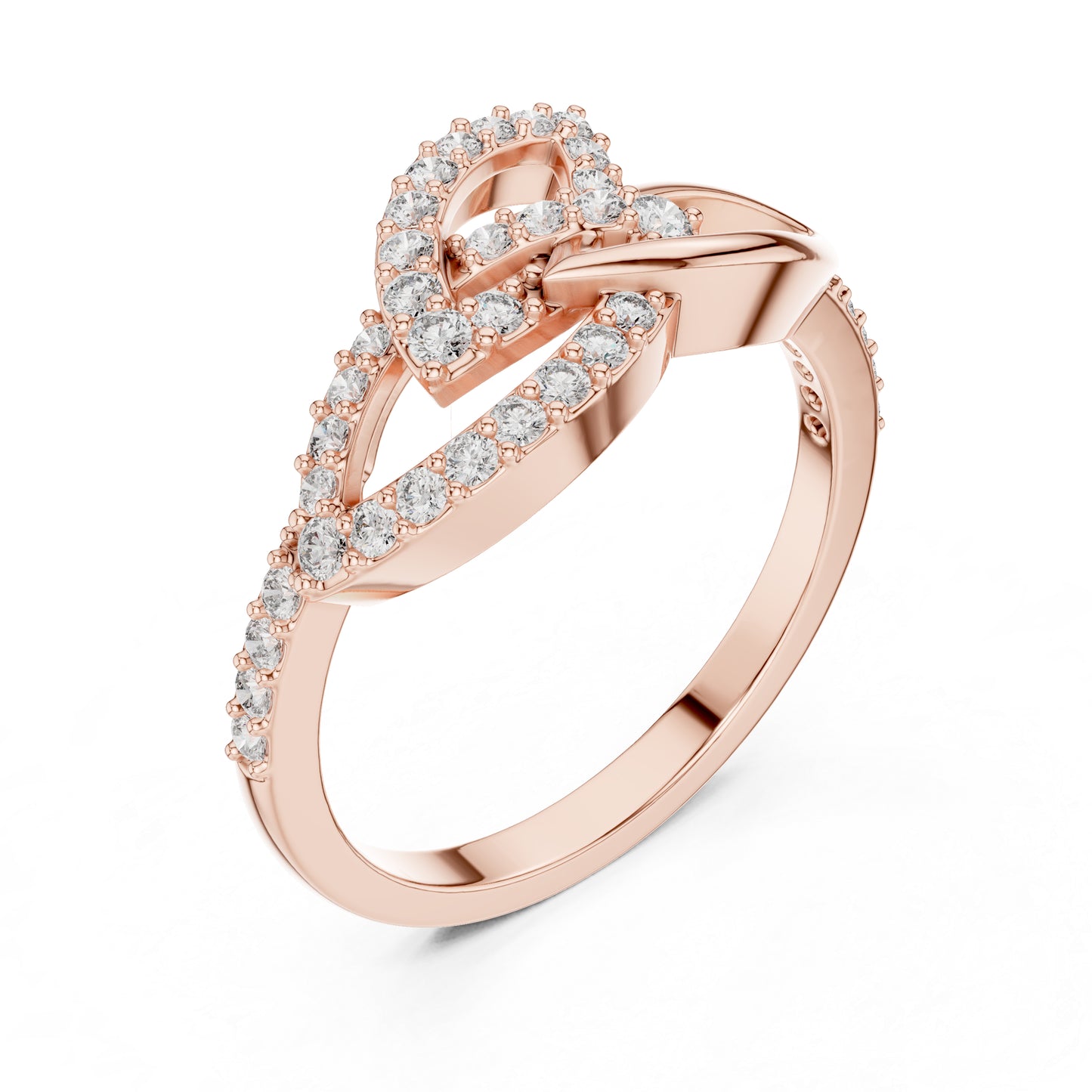 14K White Gold Round Lab-Grown Diamond Ring for Women | Party Wear | Pure Carat
