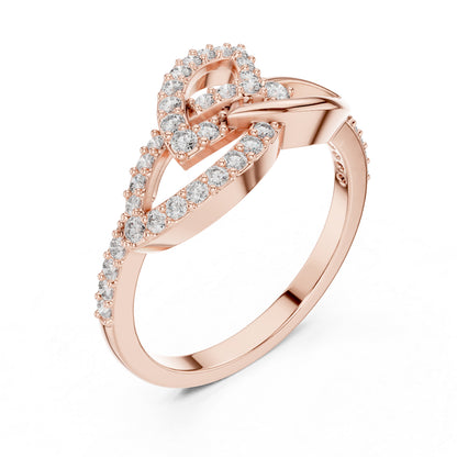 14K White Gold Round Lab-Grown Diamond Ring for Women | Party Wear | Pure Carat