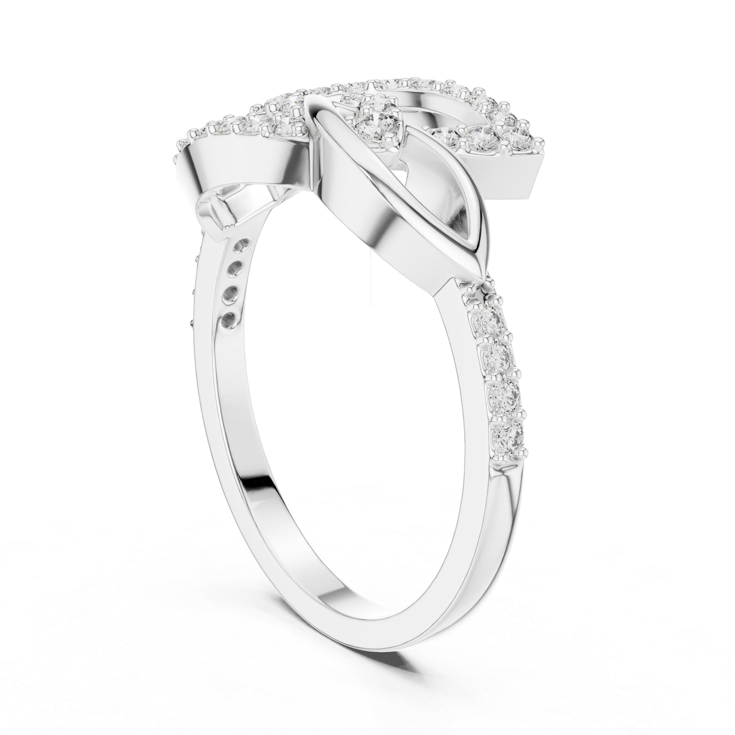 14K White Gold Round Lab-Grown Diamond Ring for Women | Party Wear | Pure Carat