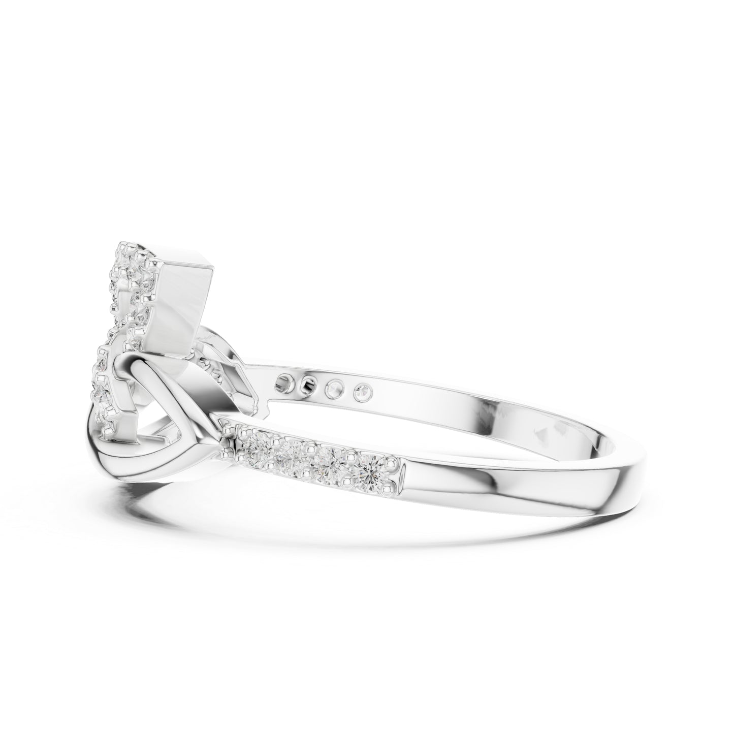14K White Gold Round Lab-Grown Diamond Ring for Women | Party Wear | Pure Carat