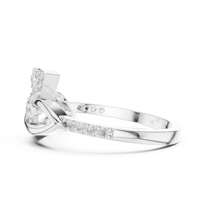 14K White Gold Round Lab-Grown Diamond Ring for Women | Party Wear | Pure Carat