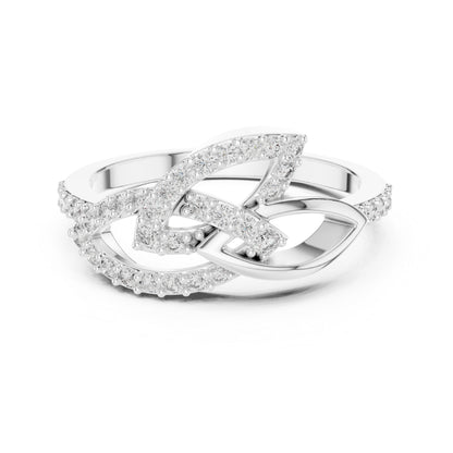 14K White Gold Round Lab-Grown Diamond Ring for Women | Party Wear | Pure Carat