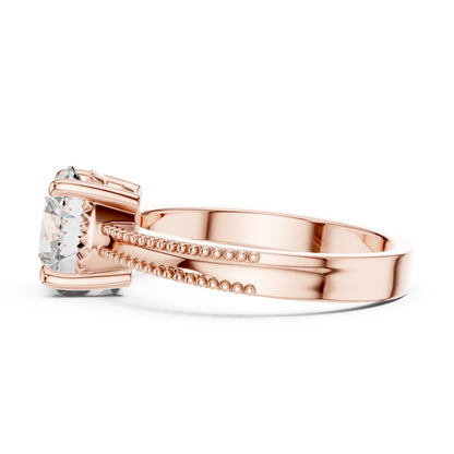 Round Lab-Grown Diamond Engagement Ring in 14K Yellow Gold | PureCarat