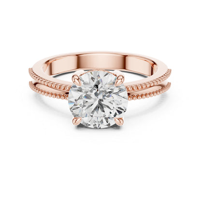 Round Lab-Grown Diamond Engagement Ring in 14K Yellow Gold | PureCarat