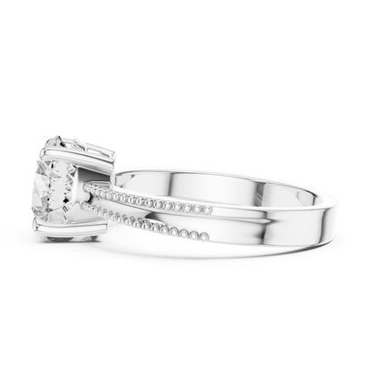 Round Lab-Grown Diamond Engagement Ring in 14K Yellow Gold | PureCarat