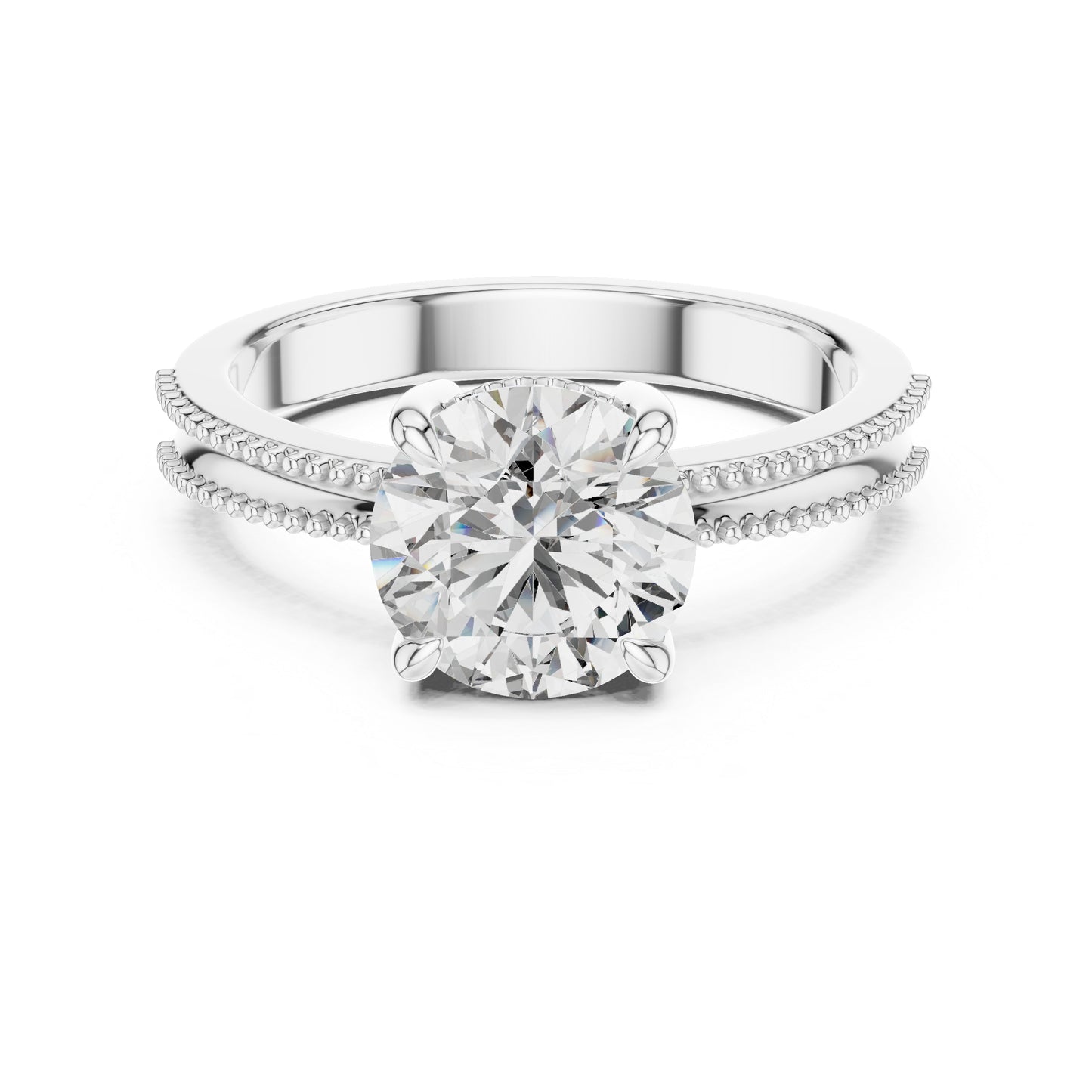 Round Lab-Grown Diamond Engagement Ring in 14K Yellow Gold | PureCarat