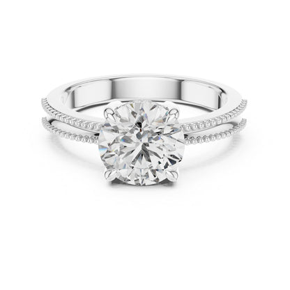 Round Lab-Grown Diamond Engagement Ring in 14K Yellow Gold | PureCarat