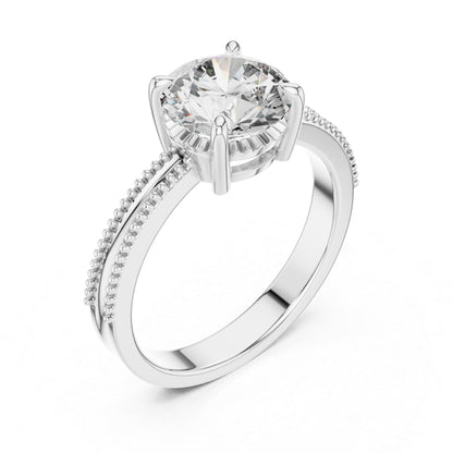 Round Lab-Grown Diamond Engagement Ring in 14K Yellow Gold | PureCarat