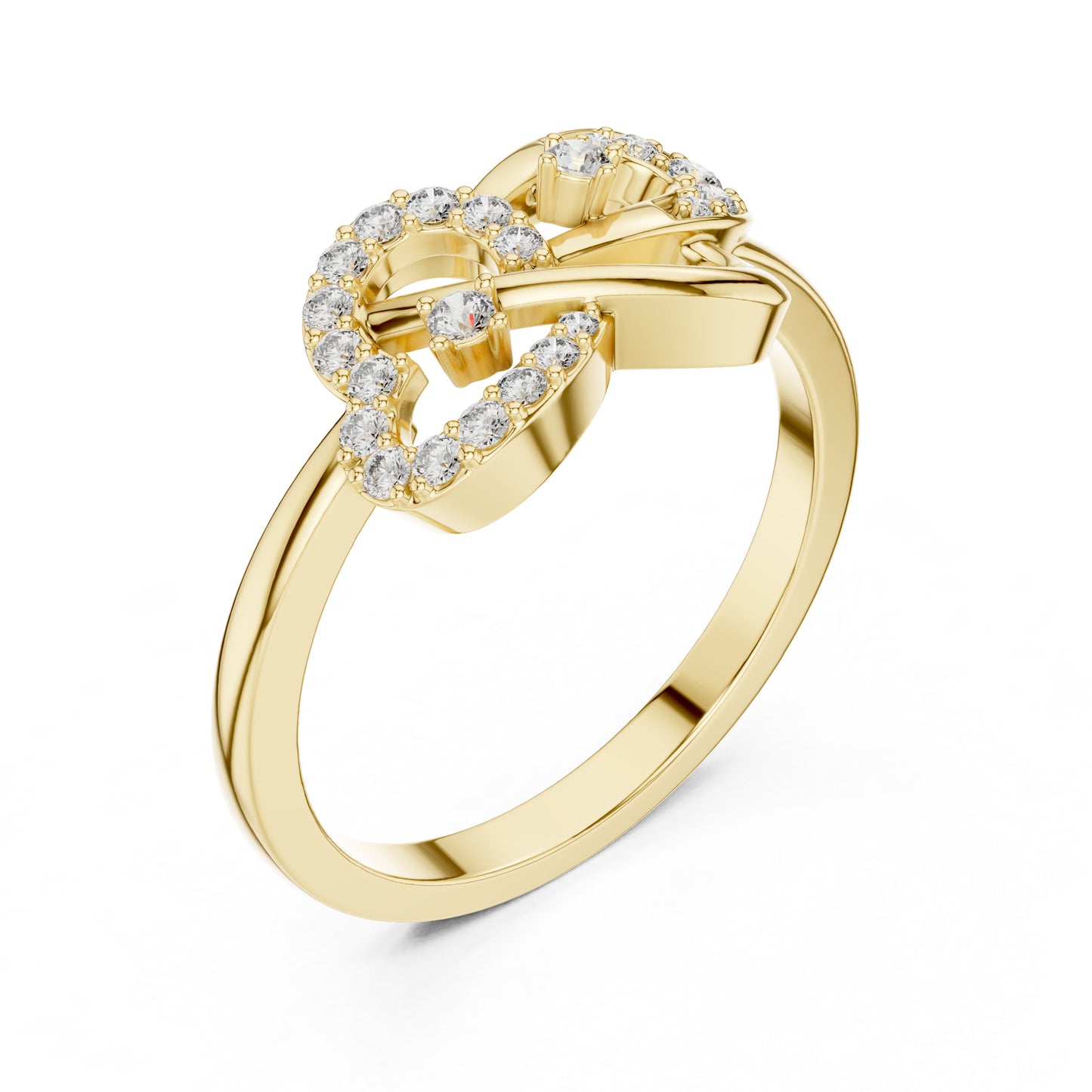 14K Yellow Gold Round Lab-Grown Diamond Drop Ring for Women | Office Wear | Pure Carat