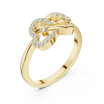 14K Yellow Gold Round Lab-Grown Diamond Drop Ring for Women | Office Wear | Pure Carat