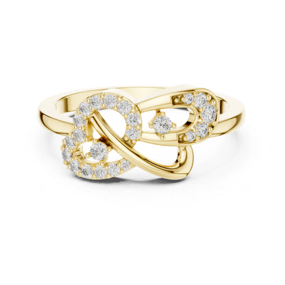14K Yellow Gold Round Lab-Grown Diamond Drop Ring for Women | Office Wear | Pure Carat