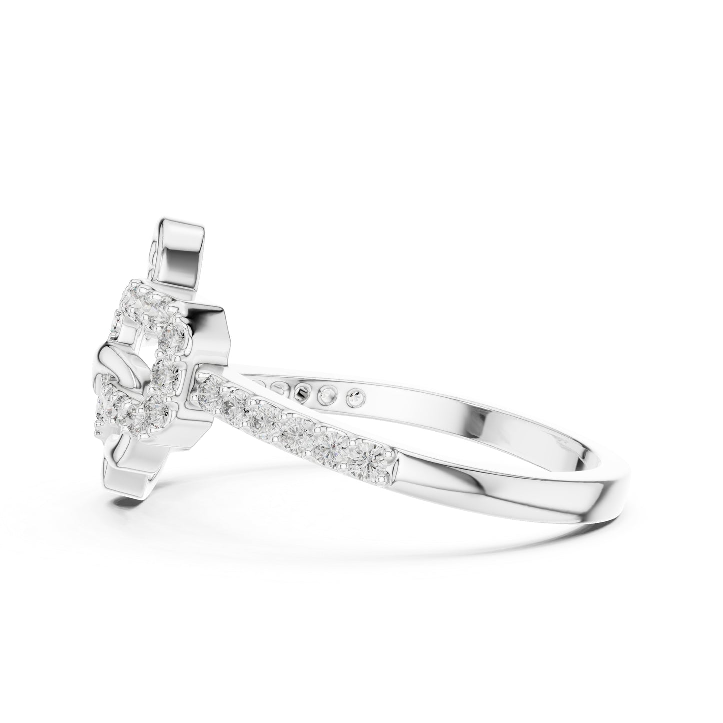 18K White Gold Round Lab-Grown Diamond Engagement Ring for Women | Pure Carat