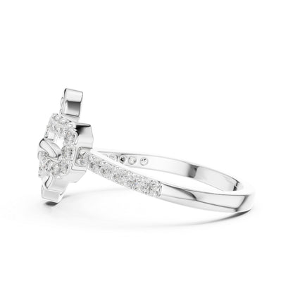 18K White Gold Round Lab-Grown Diamond Engagement Ring for Women | Pure Carat