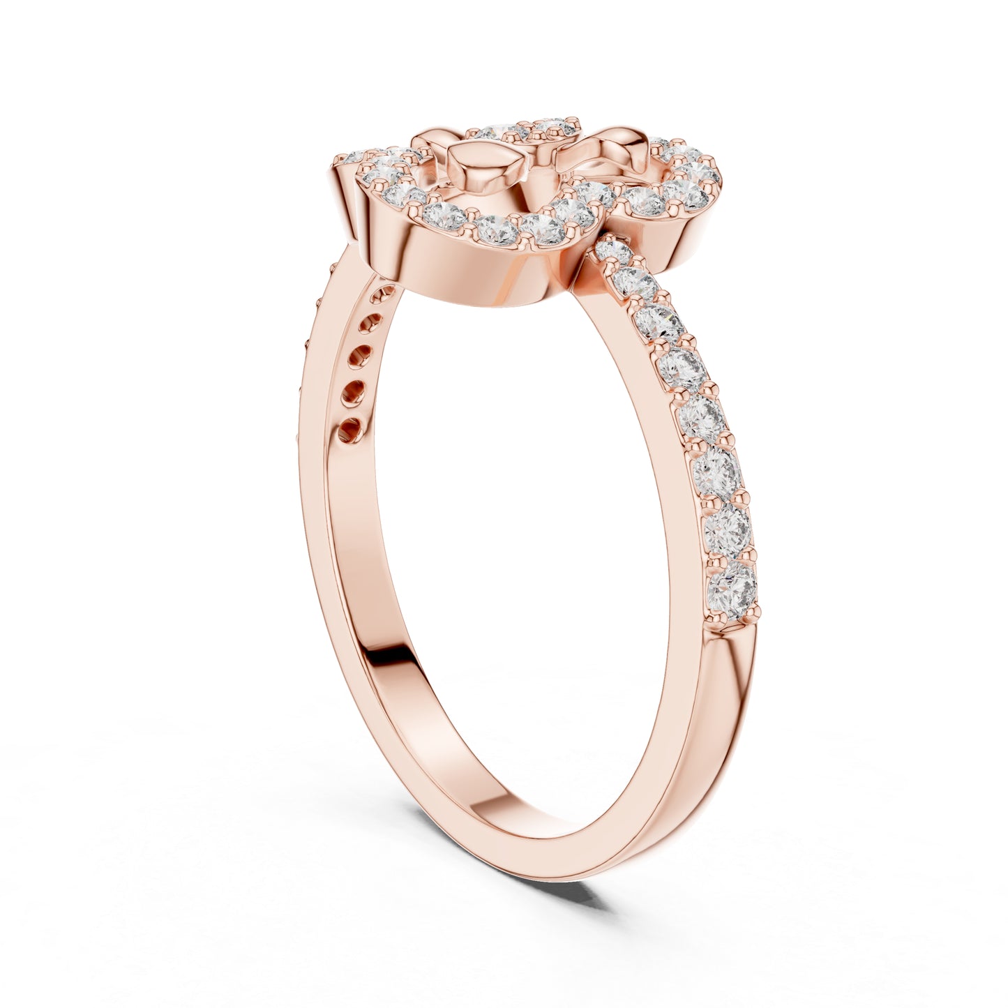 14K Rose Gold Round Lab-Grown Diamond Ring for Women | Everyday Wear | Pure Carat