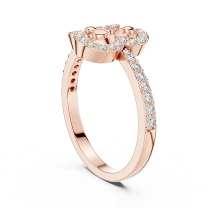 14K Rose Gold Round Lab-Grown Diamond Ring for Women | Everyday Wear | Pure Carat
