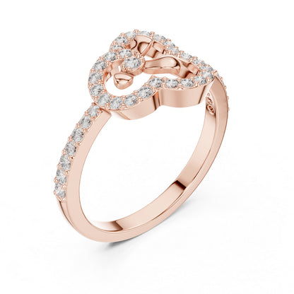 14K Rose Gold Round Lab-Grown Diamond Ring for Women | Everyday Wear | Pure Carat
