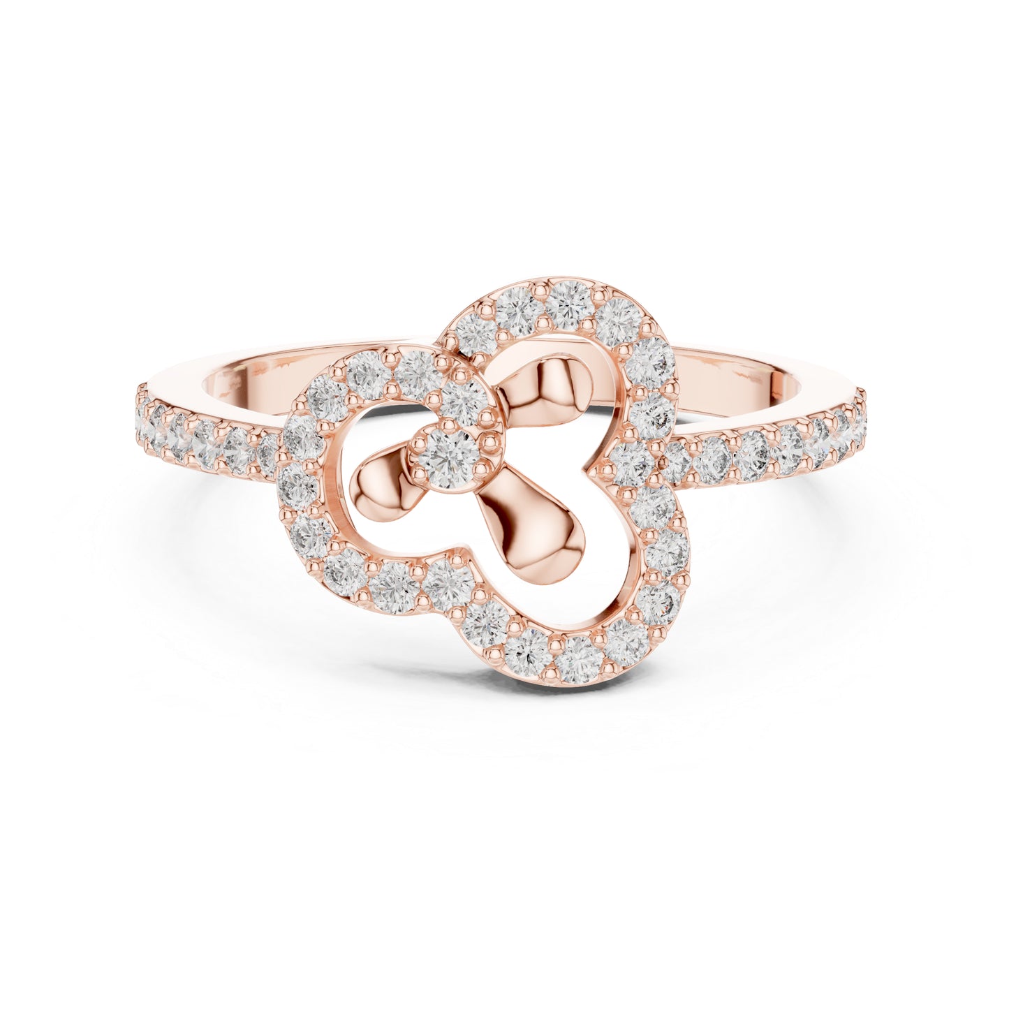 14K Rose Gold Round Lab-Grown Diamond Ring for Women | Everyday Wear | Pure Carat