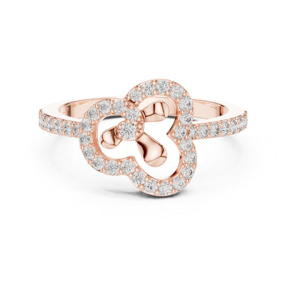 14K Rose Gold Round Lab-Grown Diamond Ring for Women | Everyday Wear | Pure Carat