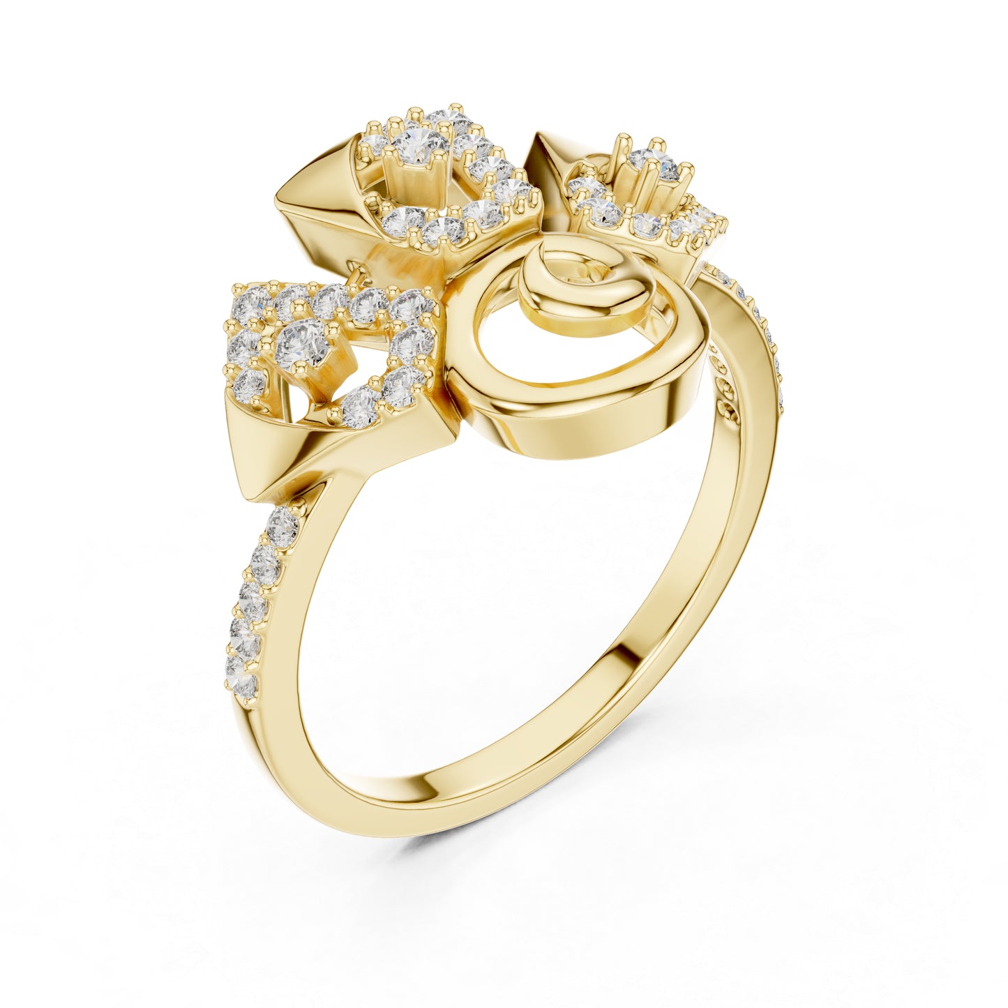 18K Rose Gold Round Lab-Grown Diamond Ring for Women | Party Wear | Pure Carat