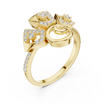 18K Rose Gold Round Lab-Grown Diamond Ring for Women | Party Wear | Pure Carat