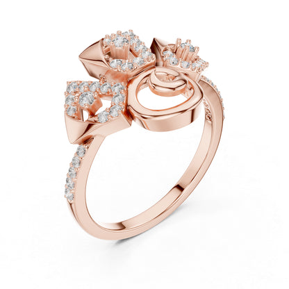18K Rose Gold Round Lab-Grown Diamond Ring for Women | Party Wear | Pure Carat