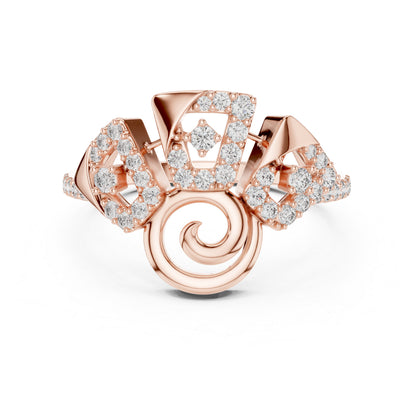 18K Rose Gold Round Lab-Grown Diamond Ring for Women | Party Wear | Pure Carat