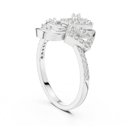 18K Rose Gold Round Lab-Grown Diamond Ring for Women | Party Wear | Pure Carat